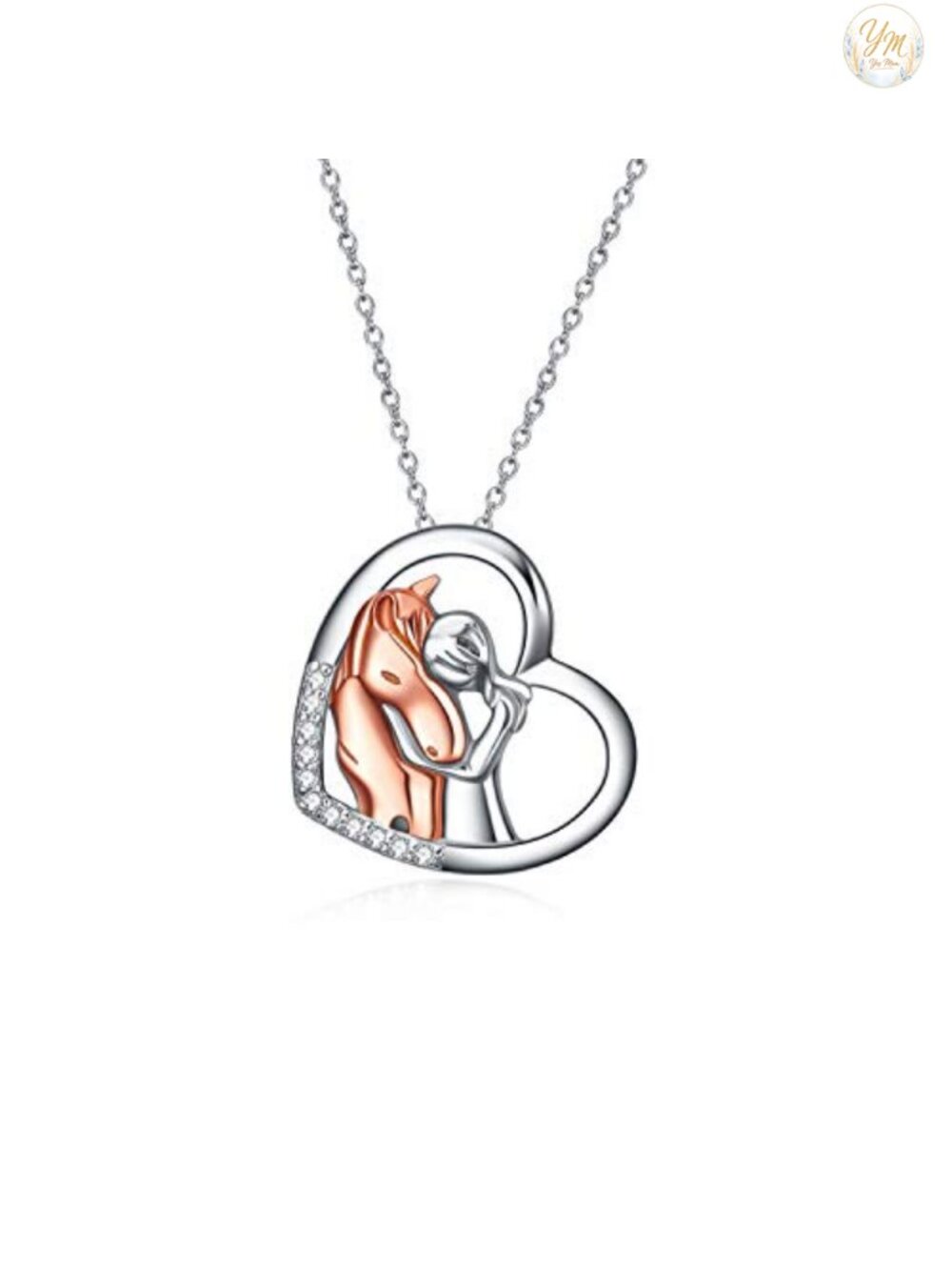 925 Sterling Silver Horse Pendant Necklace 18 Inch Women Gift